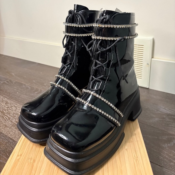 Shoes - Patent Lug boots